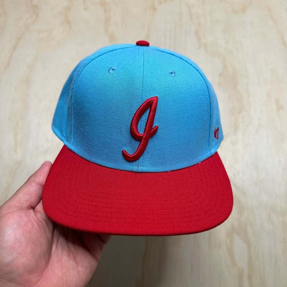47 Brand Indianapolis Indians Light Blue Red Snapback Hat